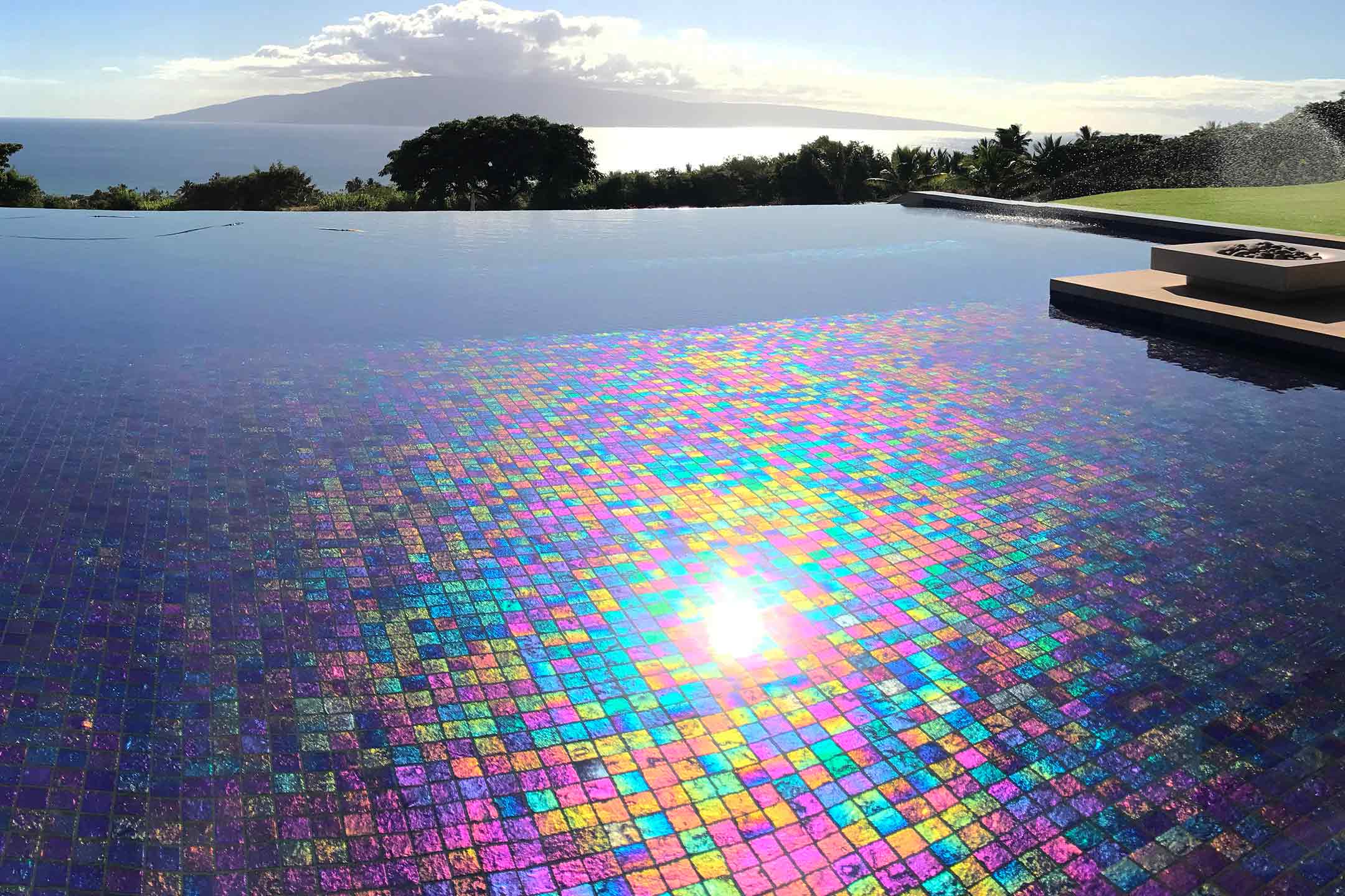 photo of Lightstreams Royal Blue glass pool tile