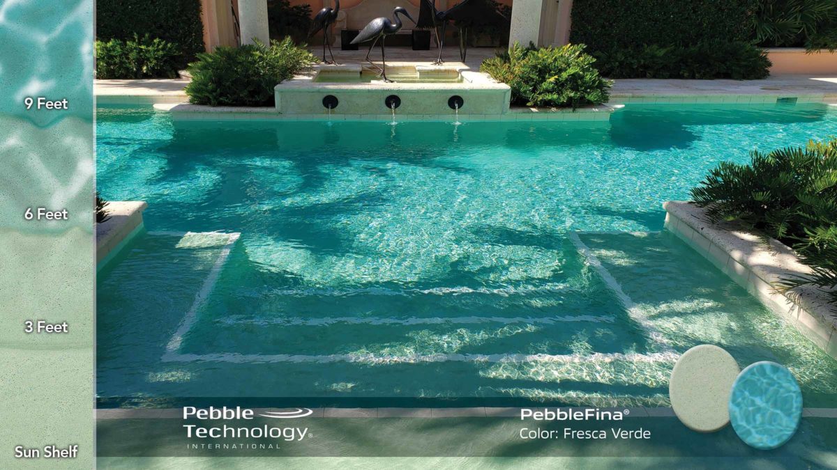 Photo Collage of Pebble Fina Fresca Verde Pool Finish