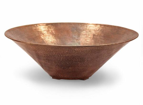 Hammered Copper Cone Planter Bowl
