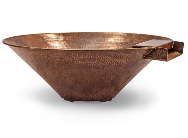 Hammered Copper Cone Fire & Water Bowl