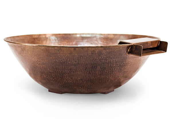 Hammered Copper Round Fire & Water Bowl