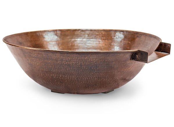 Hammered Copper Round Water Bowl