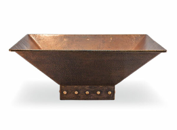 Hammered Copper Square Fire Pit