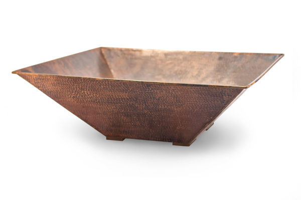 Hammered Copper Square Planter Bowl