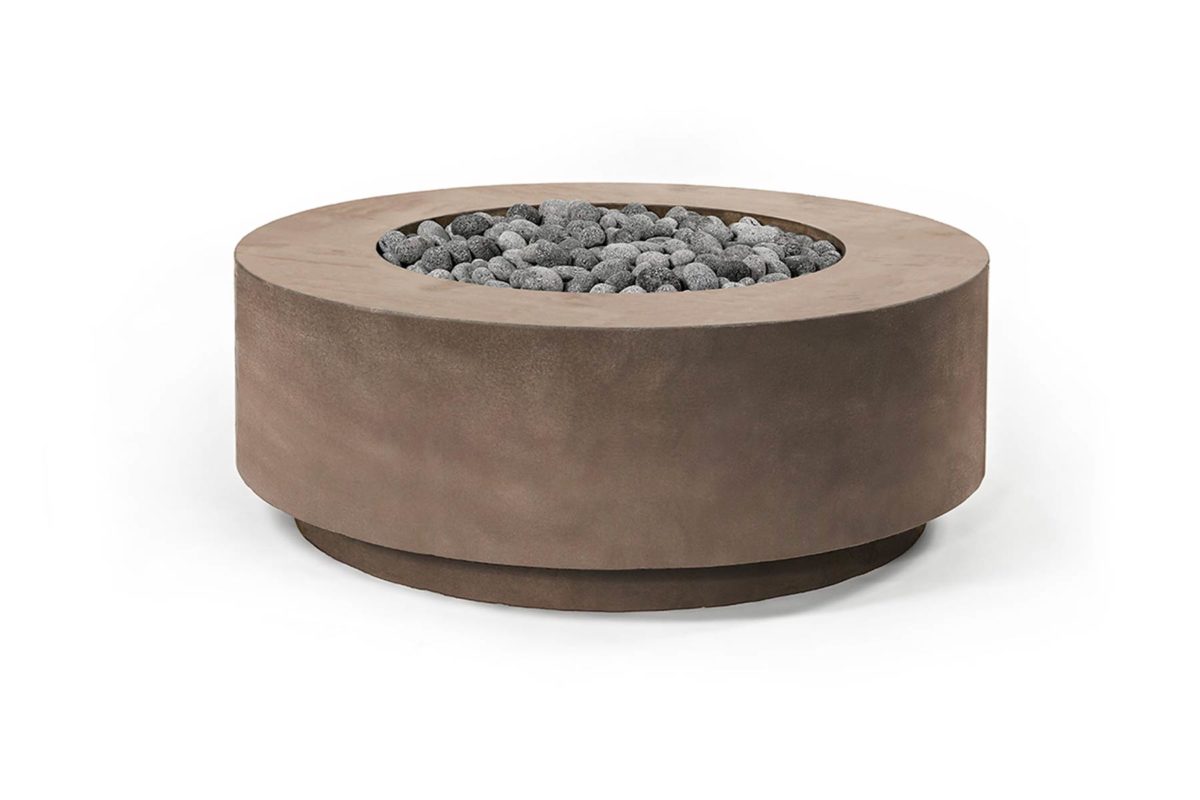 photo of fire pit in earthcast color with honed finish