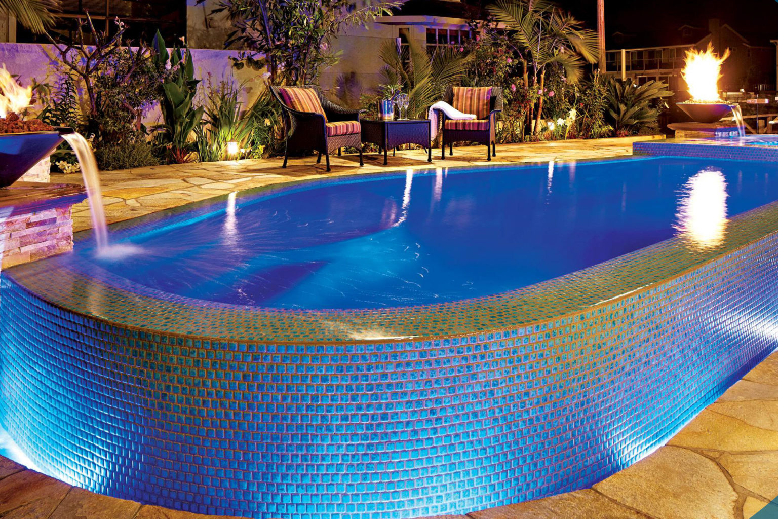Pool Emerald Color Material PebbleTec: Emerald Bay - Dark Blue Water Color