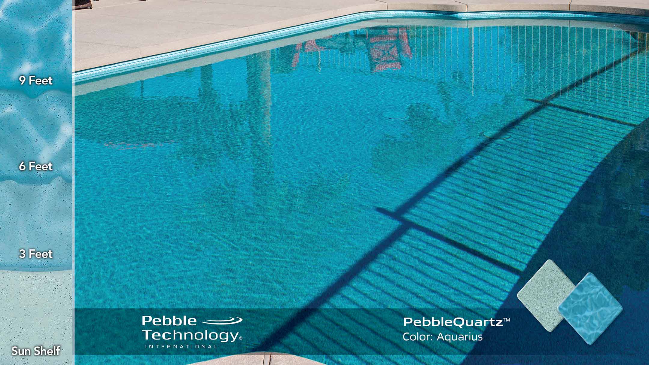 Photo Collage of Pebble Quartz Aquarius Pool Finish
