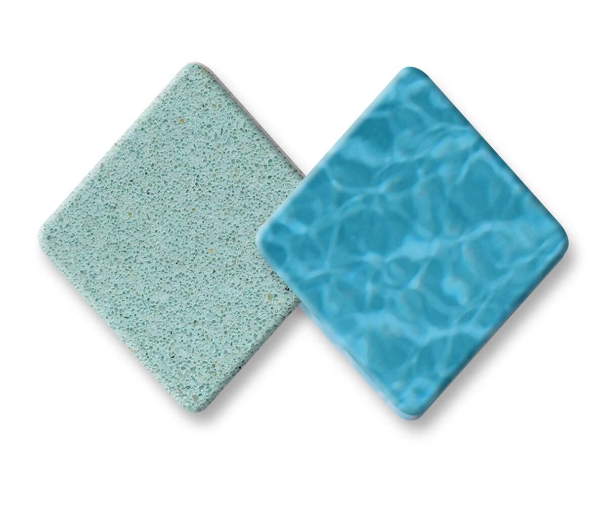 sample image of pebble quartz Aquarius finish texture and medium blue water color