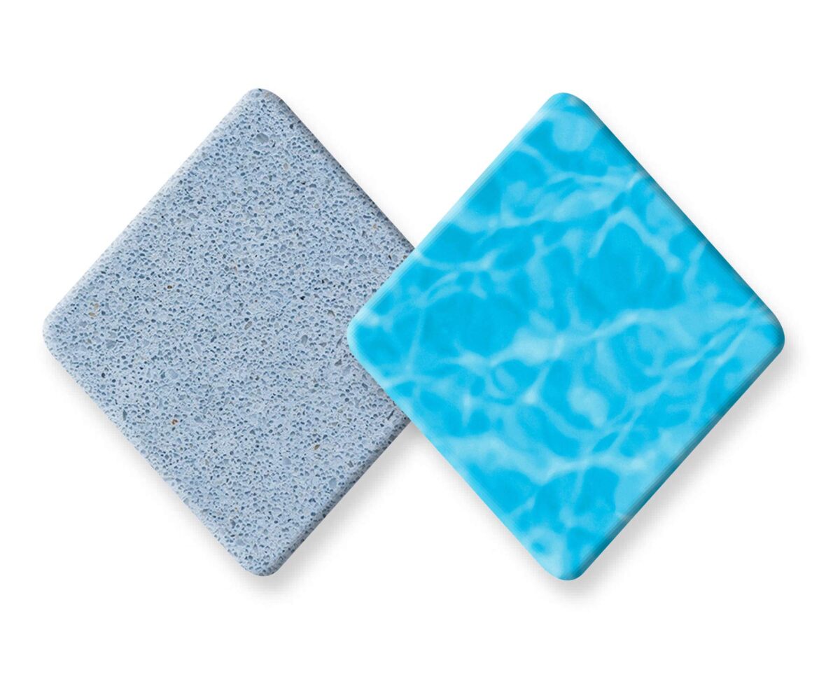 sample image of pebble quartz Baja blue finish texture and medium blue water color