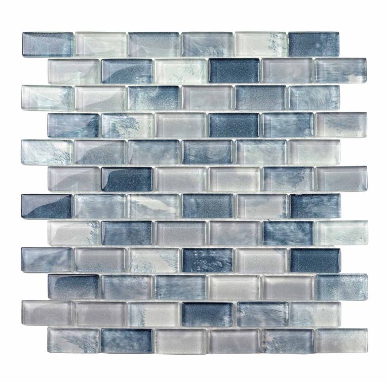 image of 2 inch pebbletec glass tile in Blue Shore color