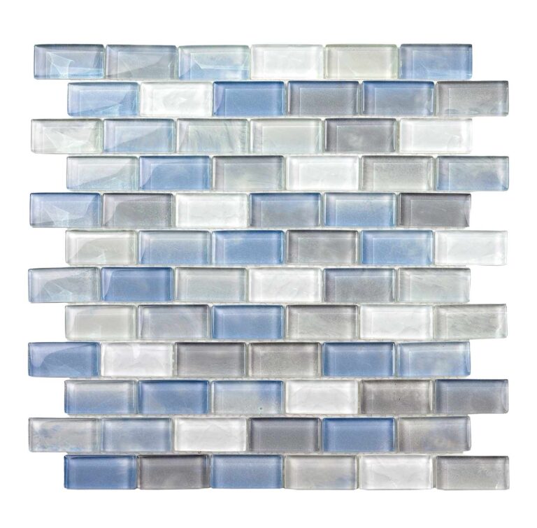 image of 2 inch pebbletec glass tile in white & tan color White Sand